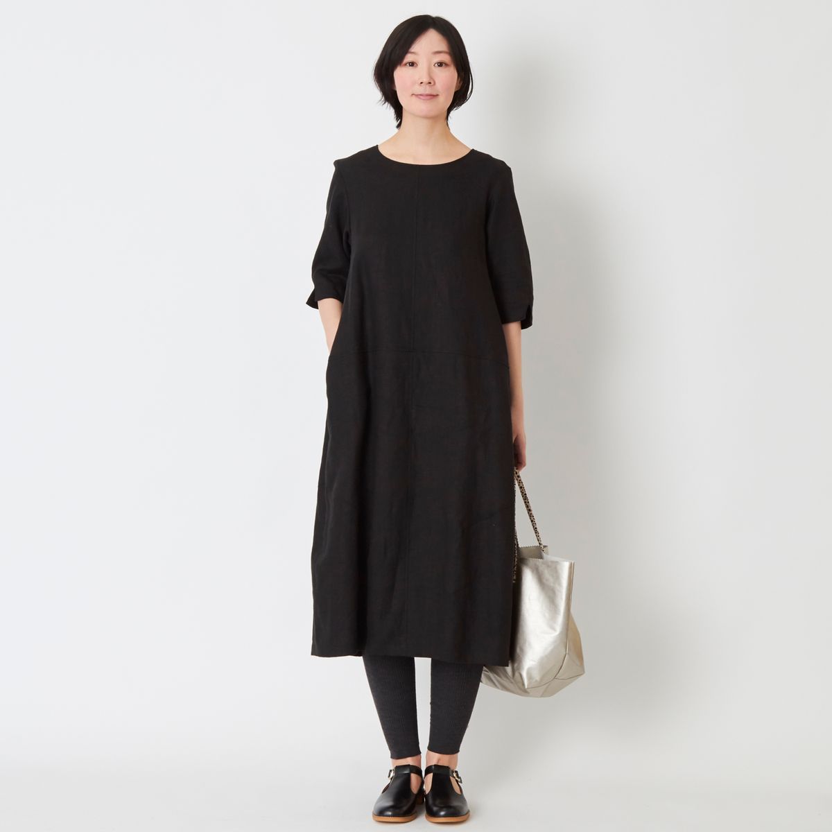 n.o.f.l/リトアニアリネン バルーンワンピース