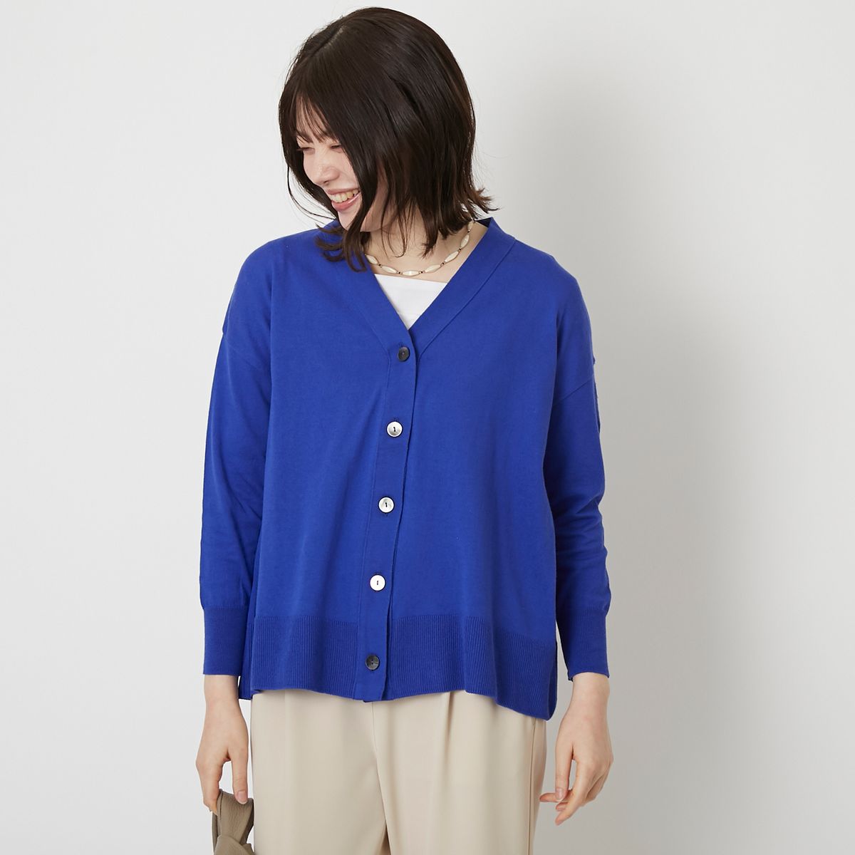 n.o.f.l/オーガニックコットンボックスカーディガン