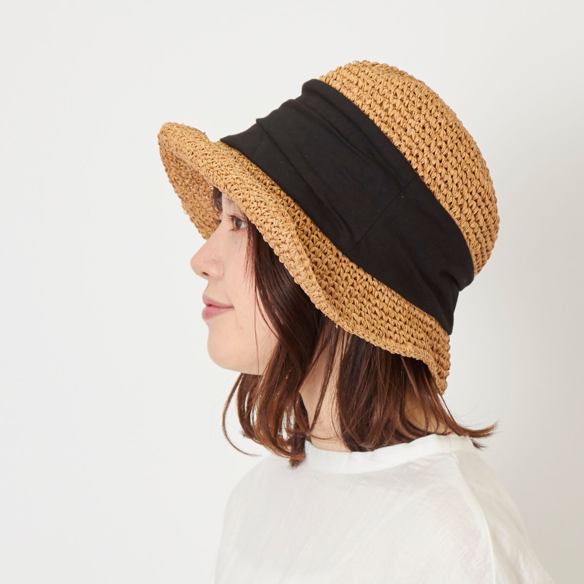 NAMIKI chapelière/手編みペーパーギャザーブルトン