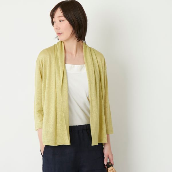 DAYS/リネンショールカラーカーディガン -【当店限定】顔回りが明るく