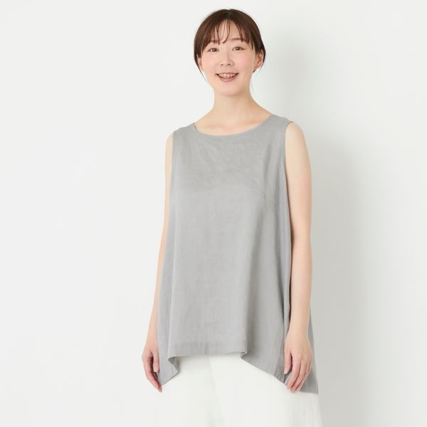 【麻混】ブルネロクチネリ ノースリーブ カットソー シースルー リネン リネン シャツ ブラウス 半袖 レディース 麻 フレンチリネン