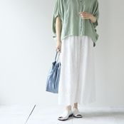 Kilka/スカート見えする綿レースのワイドパンツ