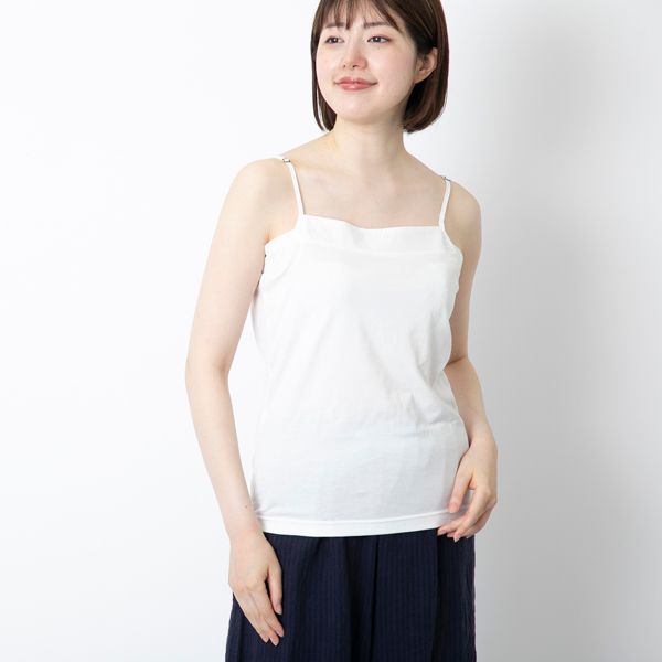 TUTIE./コットン天竺脇パットキャミソール -胸元を美しく見せる