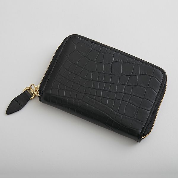 クロコ型押し＆スムース　カードケース
