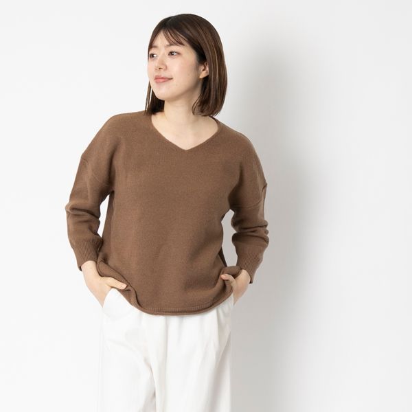 n.o.f.l/アルパカウールVネックプルオーバー