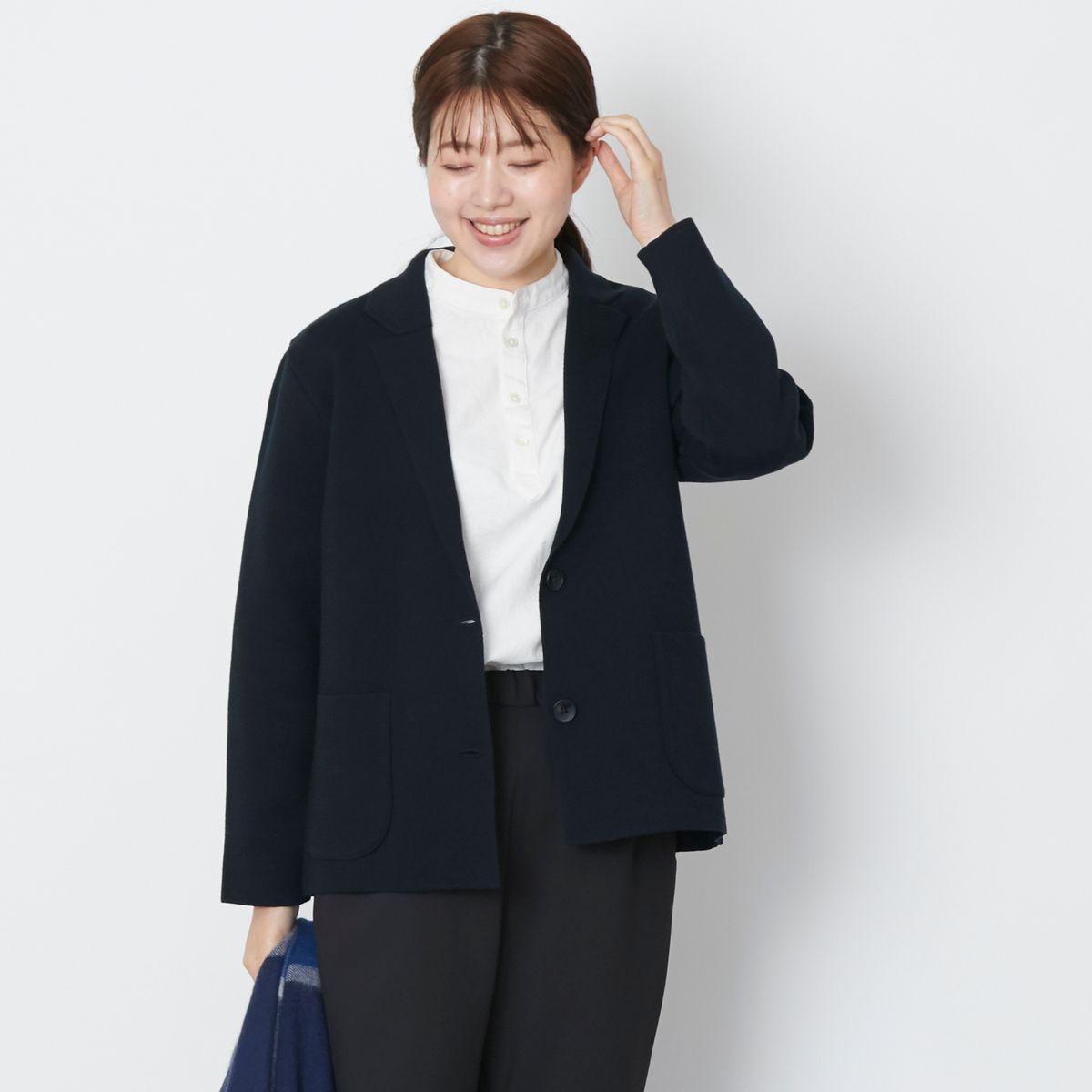 n.o.f.l/ウールコットンミラノリブテーラードジャケット