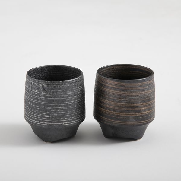 KIHARA/香酒盃 L 晶金かすり・晶銀かすり ペア