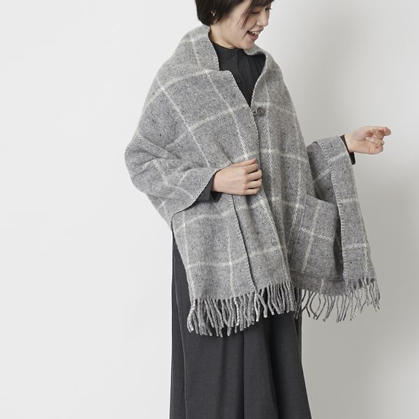 KLIPPAN/ウールストール ポケット付き -コートのように羽織れる