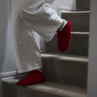 ABE HOME SHOES/帆布のボアルームシューズ