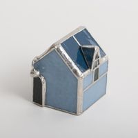 micat glass/ステンドグラスのミニブルーハウス