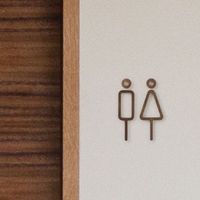 MOHEIM/RESTROOM SIGN 2pcs wood
