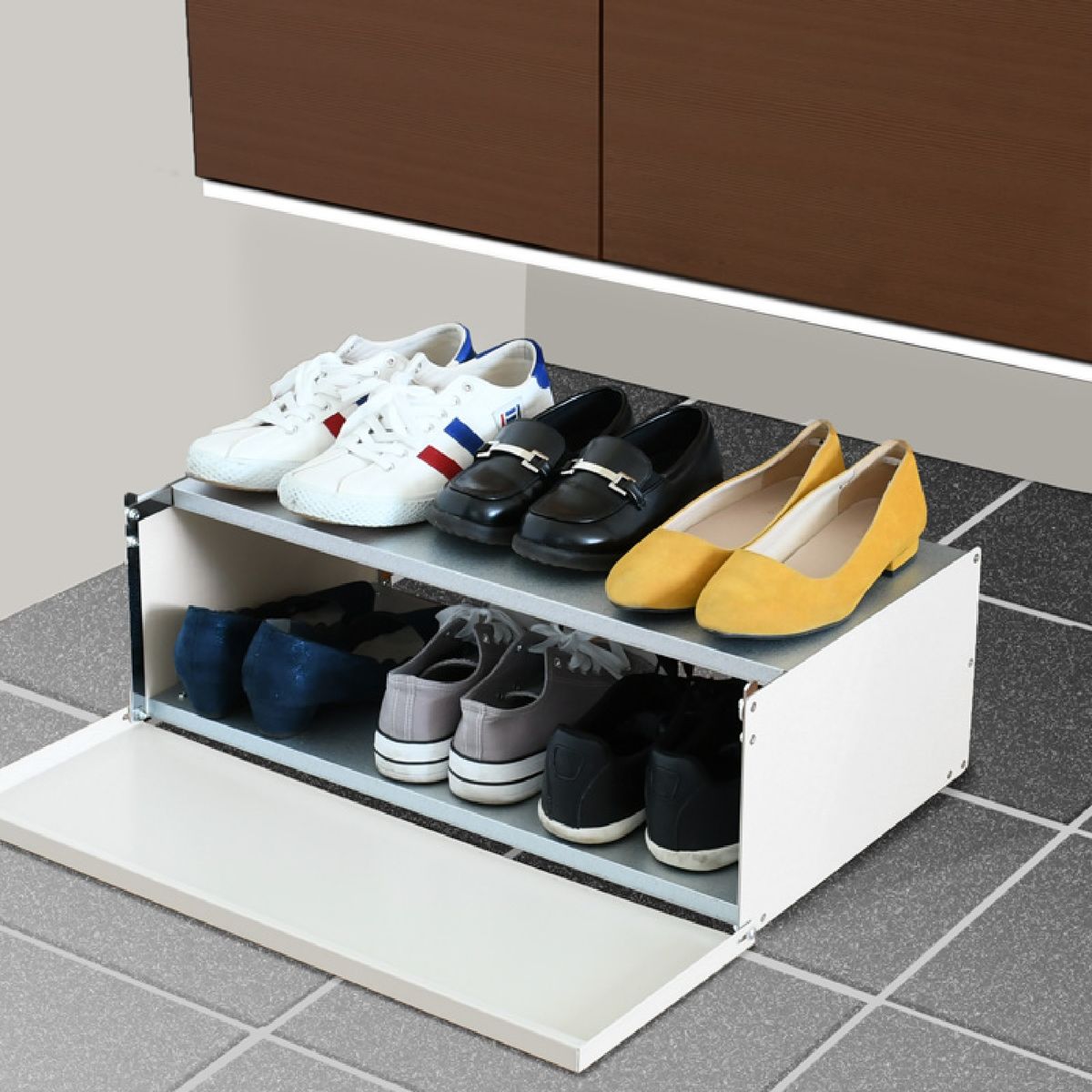 下駄箱下収納ワゴン 幅60cm