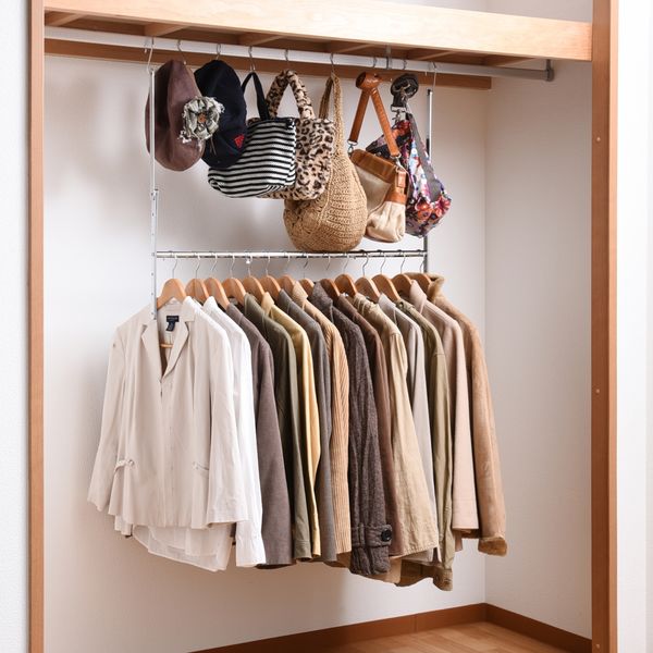 伸縮式収納アップブランコハンガー 63-107.5cm