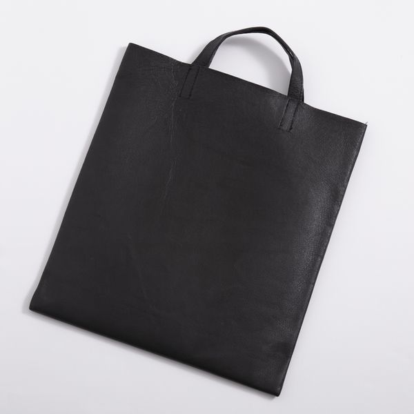 墨田革漉工業/典型 革トートバッグ マットブラック -シンプルだから