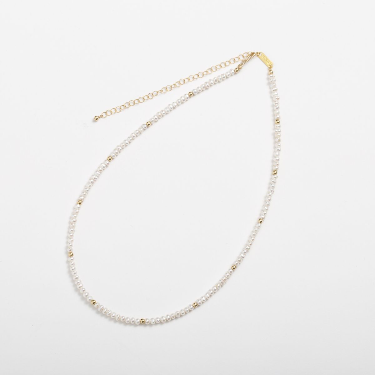 Ouca/14KGF小粒淡水パール×メタルパーツネックレス