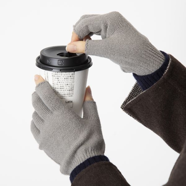 絹屋/極暖シルク 指先開き ハンドウォーマー -体温に+4.7℃のぬくもりを