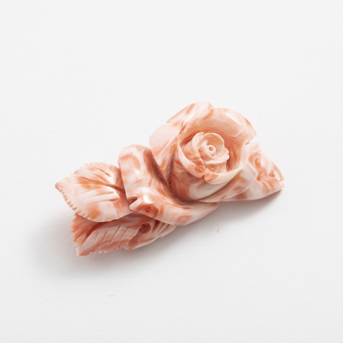 高知の珊瑚ブローチ大　薔薇C