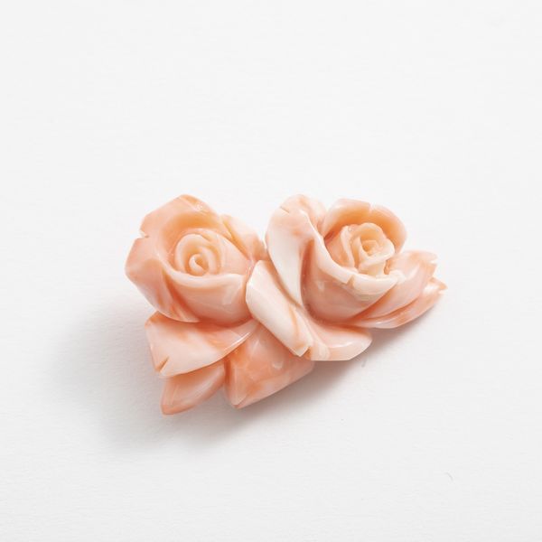 高知の珊瑚ブローチ大 薔薇G -【当店限定】すべて1点もの、高知から