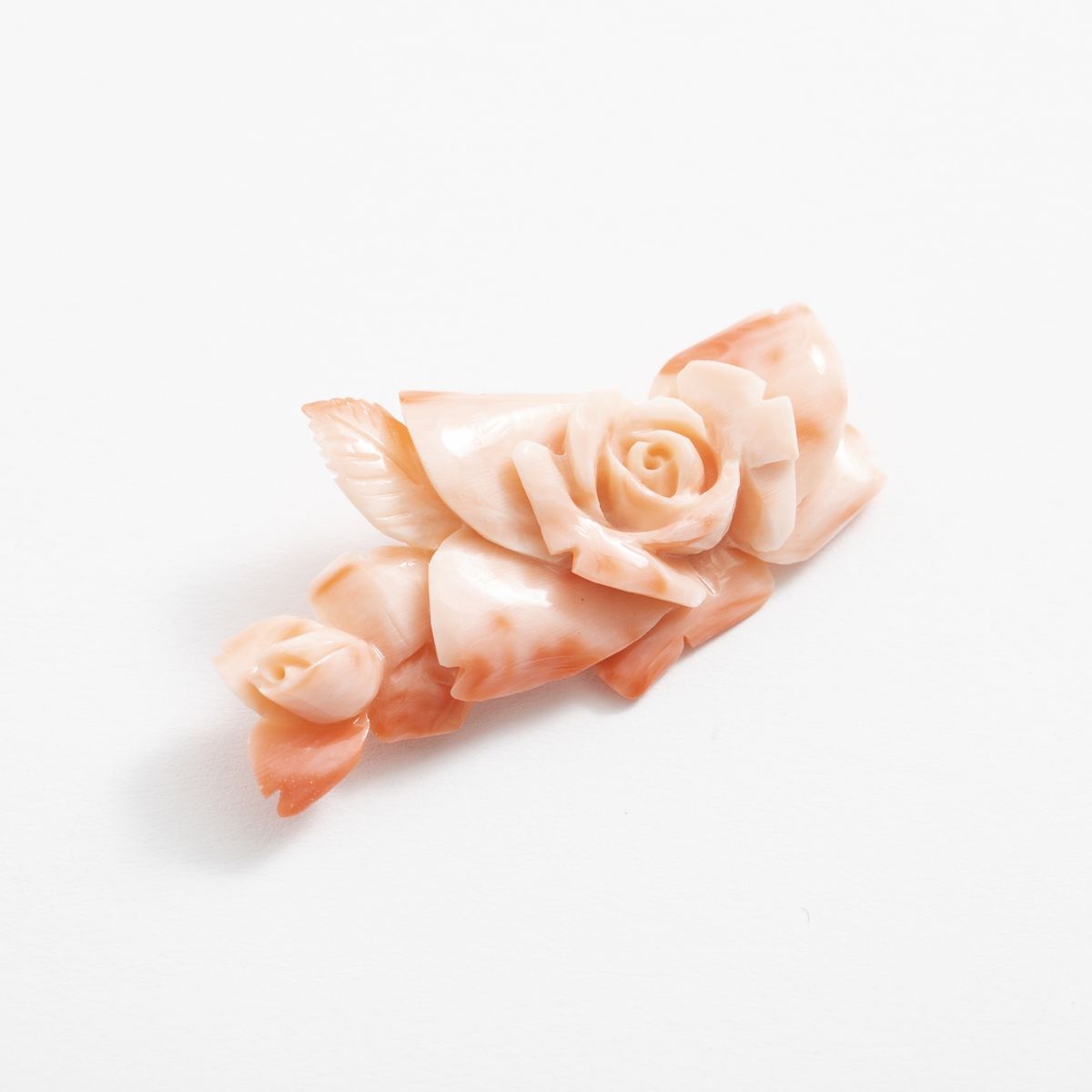 高知の珊瑚ブローチ大　薔薇K