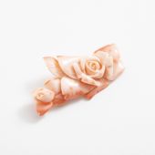 高知の珊瑚ブローチ大　薔薇K