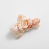 高知の珊瑚ブローチ大　薔薇M
