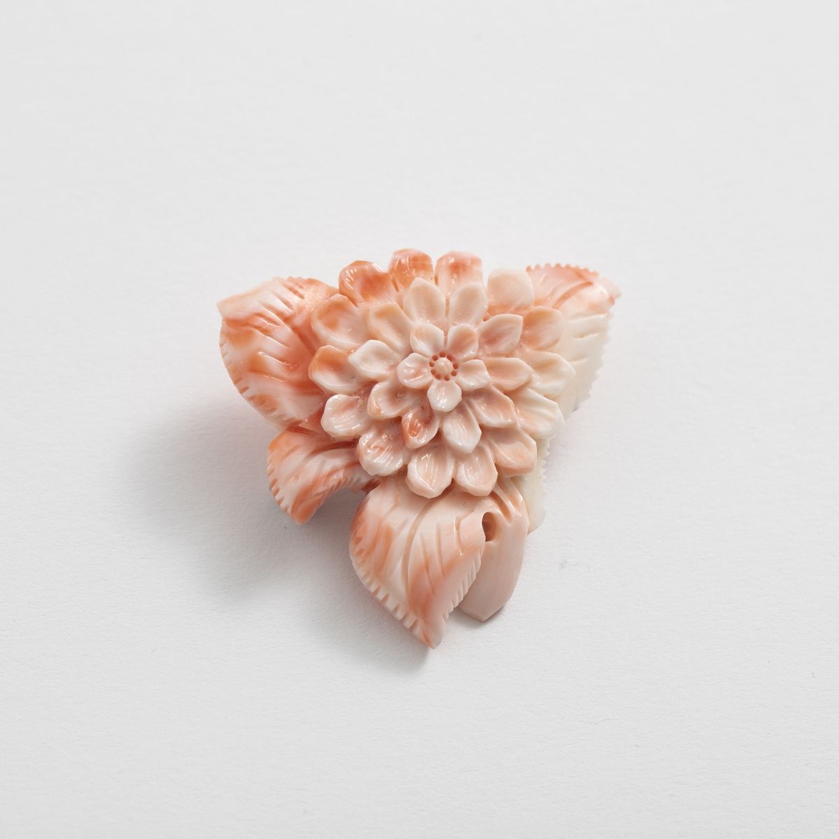 高知の珊瑚ブローチ大　ダリアA