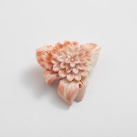 高知の珊瑚ブローチ大　ダリアA