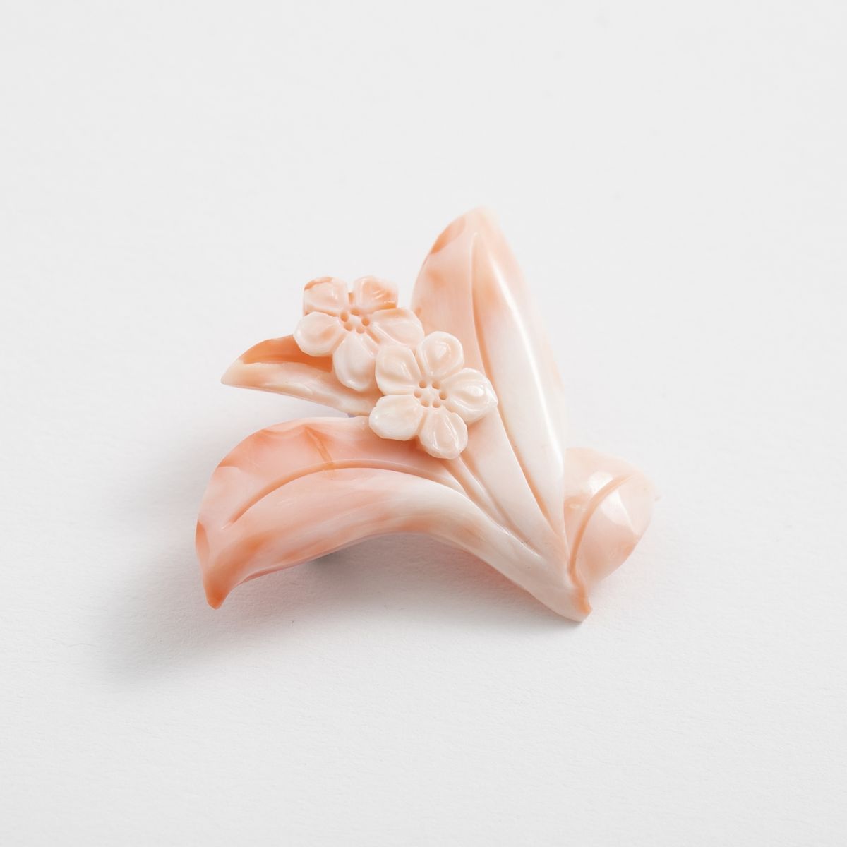 高知の珊瑚ブローチ小　日日草A