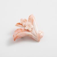 高知の珊瑚ブローチ小　日日草A