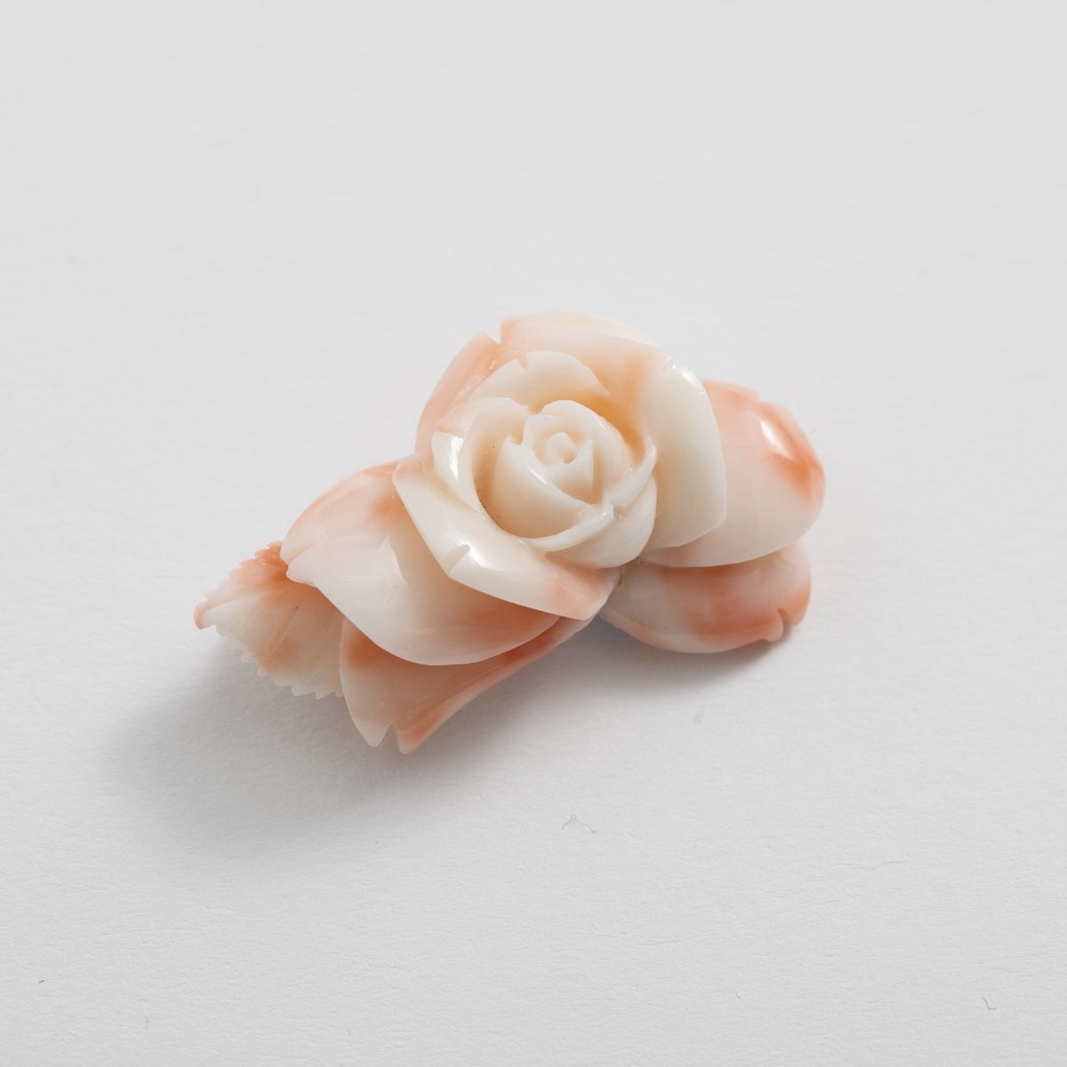 高知の珊瑚ブローチ小　薔薇C