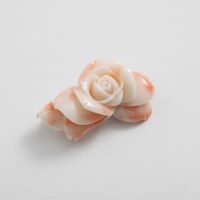 高知の珊瑚ブローチ小　薔薇C