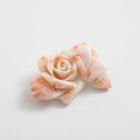 高知の珊瑚ブローチ小　薔薇I