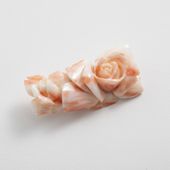 高知の珊瑚ブローチ小　薔薇M