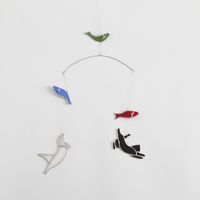 micat glass/鯉のぼりと猫のステンドグラスモビール