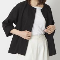 n.o.f.l/リトアニアリネン ノーカラージャケット