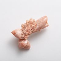 高知の珊瑚ブローチ大　日日草A