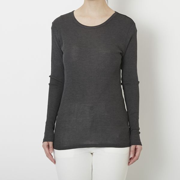 DRESS HERSELF/シルクリブクルーネックカットソー