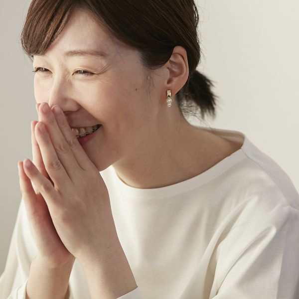 Ouca/メタル×2粒パールイヤリング・ピアス