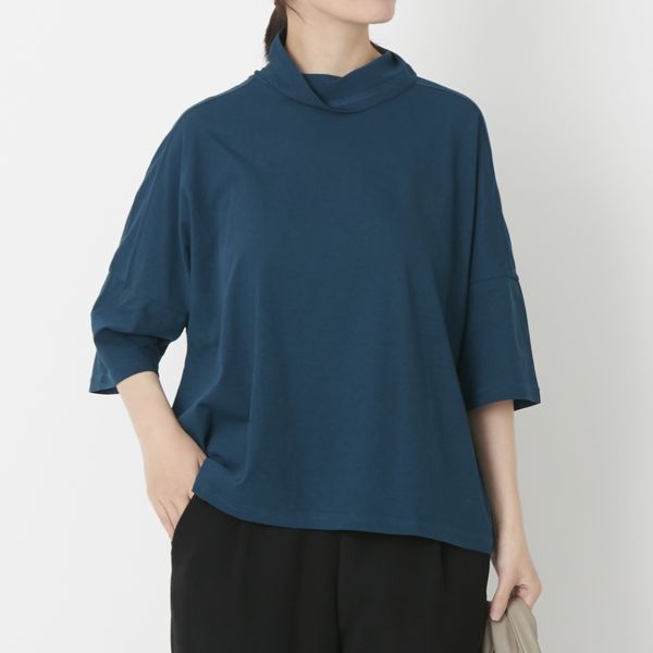 rolca/強撚5分袖オフタートル