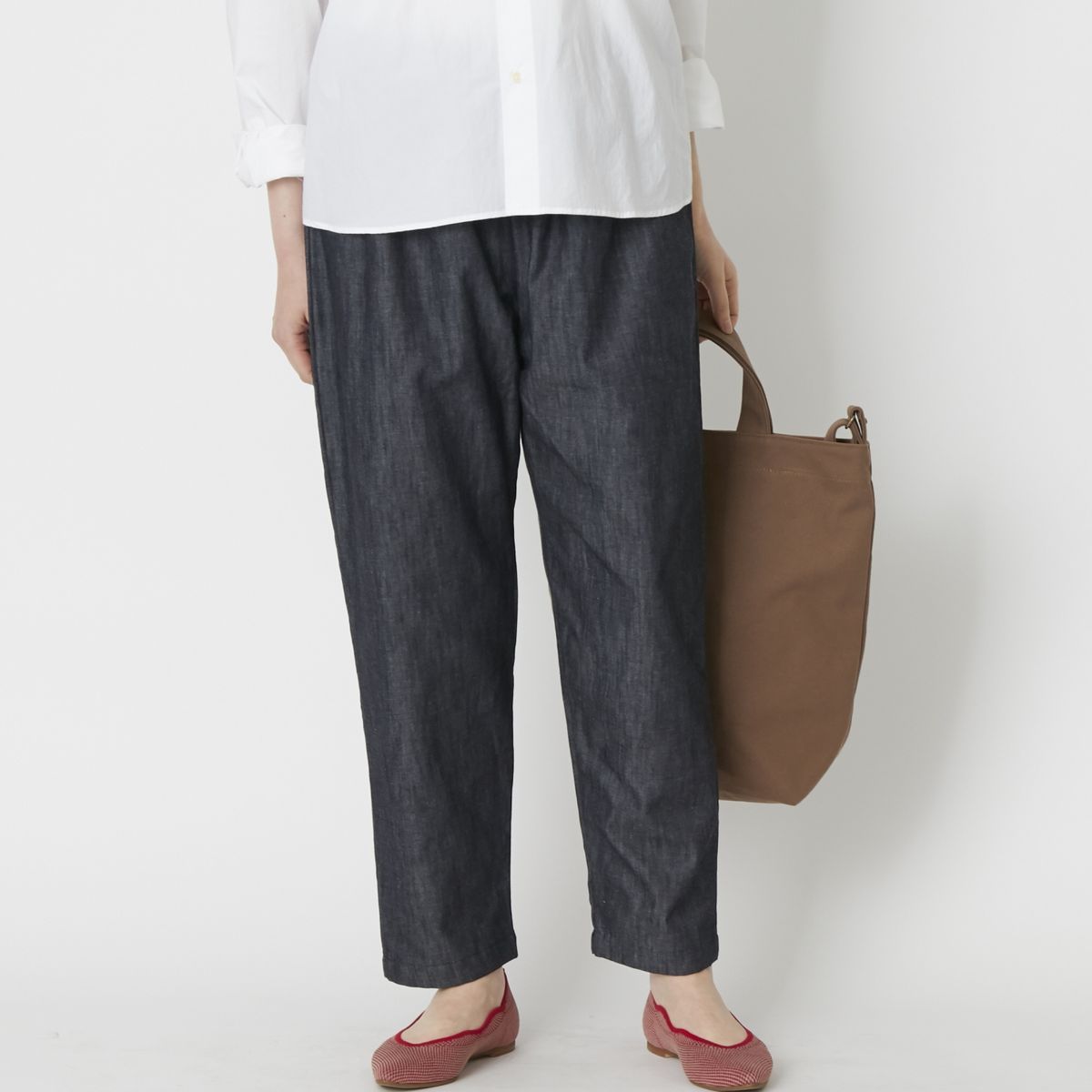 SETTO UTILITY/和晒ガーゼ裏地のテーパードデニムパンツ