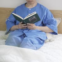 liflance/綿麻強撚ワッフルガーゼ半袖パジャマ メンズ