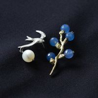 sasakihitomi/ピンブローチ2個セット　つばめと小枝