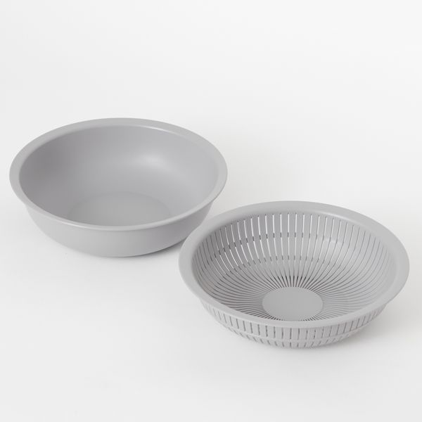 Like-it/米とぎにも使えるザルとボウル 浅型 -「研ぐ道具」でご飯が