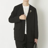 STELLA CIFFON/ウォッシャブルポリエステルのノーカラージャケット