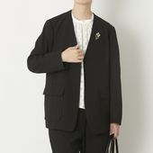 STELLA CIFFON/ウォッシャブルポリエステルのノーカラージャケット