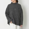 NARU/ラムウール アラン柄ハイネックニット
