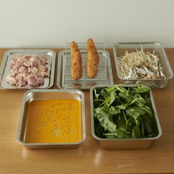 Three Snow 新越ワークス/角ざる&フタ付バット8点セット -調理