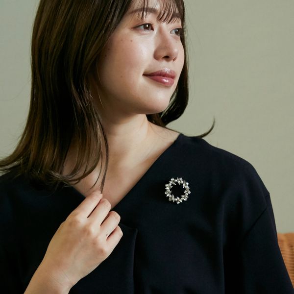 laneii/マーキス サークルブローチ/ネックレス -クリスタルの輝きで