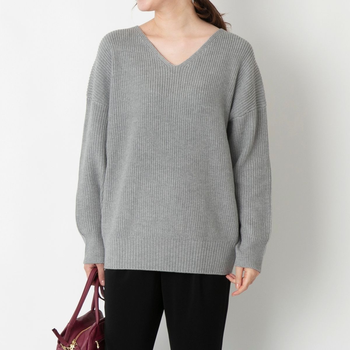 DRESS HERSELF/シルクウールVネックセーター