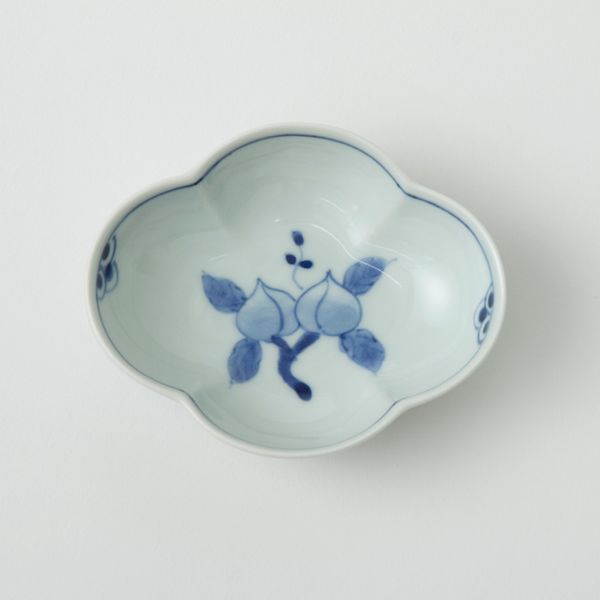 皓洋窯 木瓜小付 染付見込桃